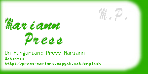 mariann press business card